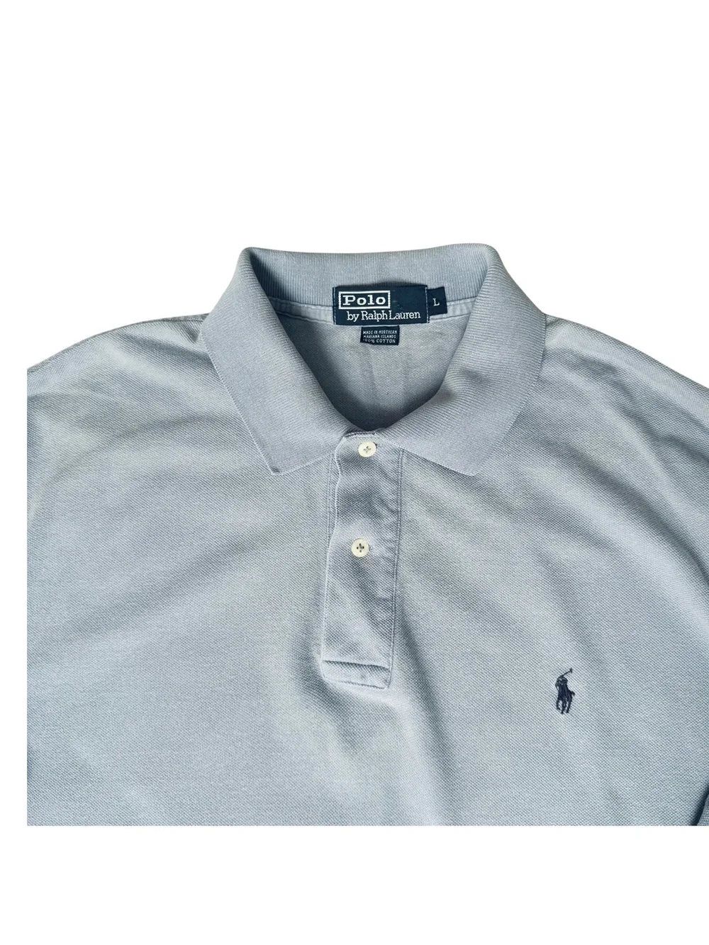 Polo Ralph Lauren Pique Mesh Polo Shirt Men's Large Blue Short Sleeve Cotton